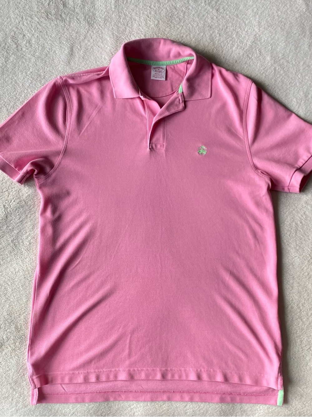 Brooks Brothers Men’s Pink Performance Polo Supima Cotton Original Fit Size M